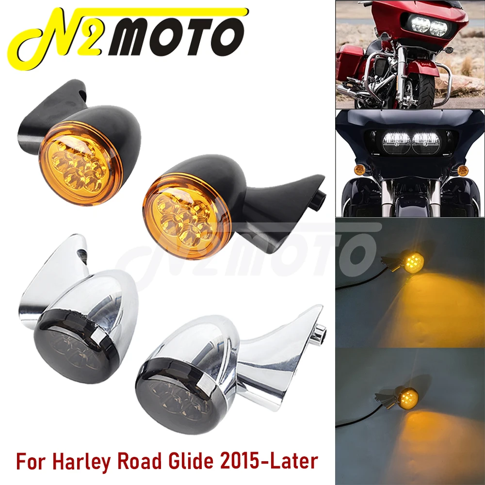 

1 пара, мотоциклетная лампа для указателей поворота, для Harley Touring Road Glide 2015 +