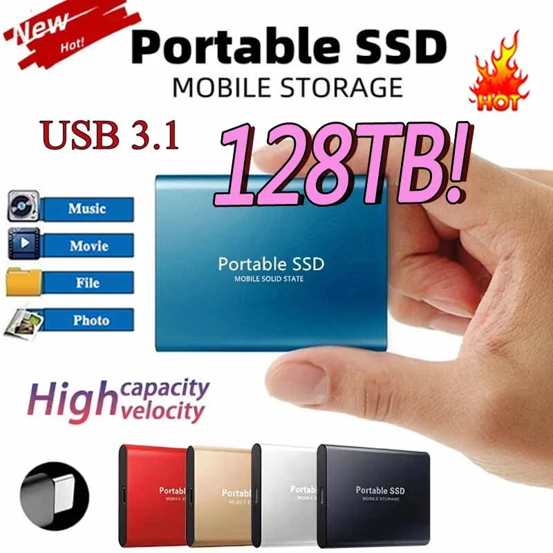 100 Original SSD Hard Disk 1TB 2TB SSD 500GB 128TB Hard Drive Drive