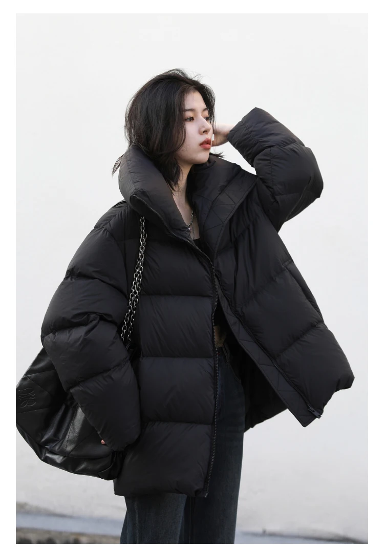 CHIC VEN Fashion Women Down Coats Solid 80 White Duck Down Jacket Black Bread Coat Warm Female Overcoat Autumn Winter 2025