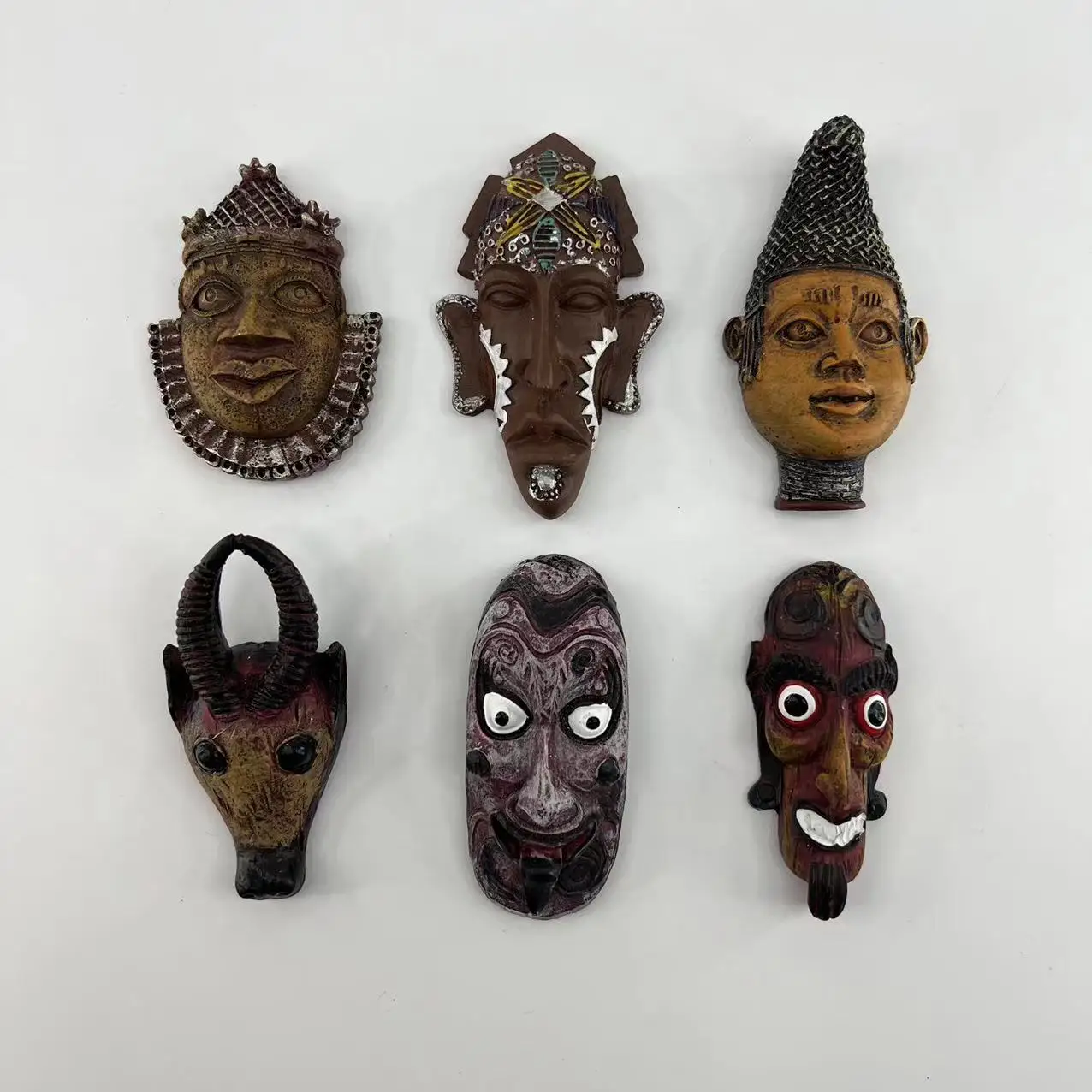 World Culture Ethnic Masks Refrigerator Stickers Ravel Souvenirs Crafts Refrigerator Stickers Decorations Crafts Gifts For Frie