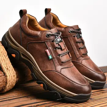 2024 Business Comfort Men's Shoes Simple versatile leather footwear Casual outdoor anti slip loafers male new comfortable flat 1