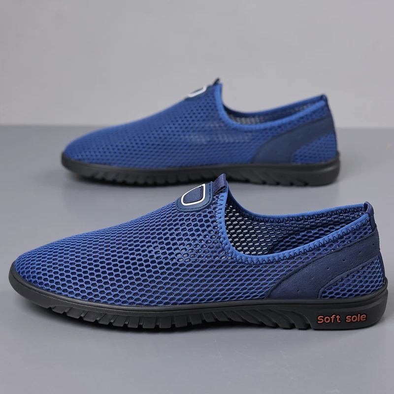 YRZL 2024 Fashion Men's Shoes Casual Mesh Summer Sneakers High Quality Breathable Tenis for Men Comfortable Walking Footwear