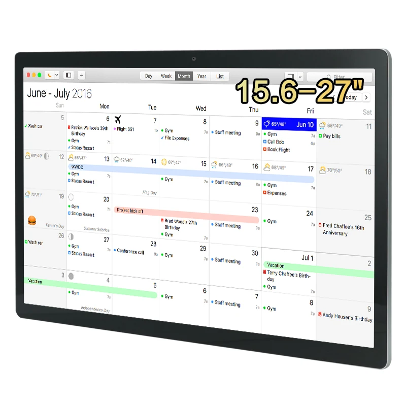 Industrial Touchscreen Monitor TouchWo 15.6-27 Inch Android 11 Touchscreen Digital Calendar & Wall Planners for Chore Chart & Work Schedule