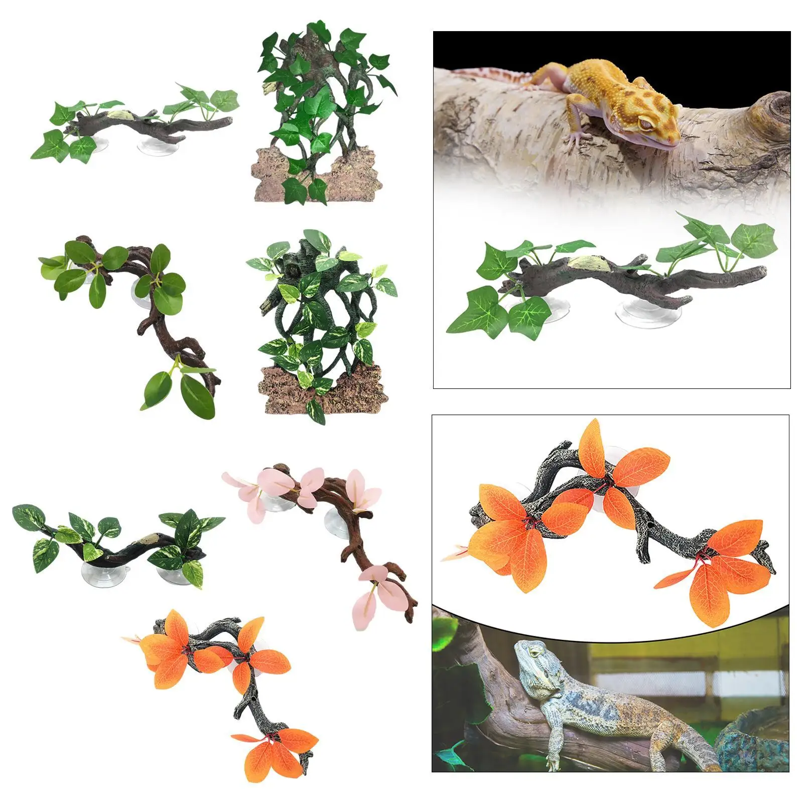 Reptiles Plants Amphibian Habitat Decoration Snake Fish Tank Background Gecko Plant Ornament