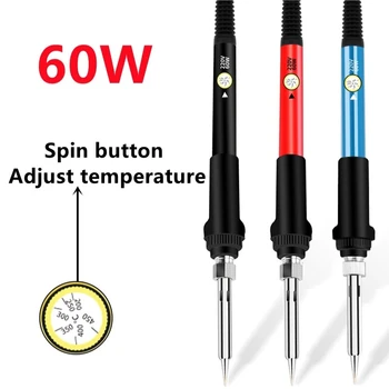 Saldatura elettrica 60W Ferro 110V 220V Spina USA/UE Regolazione della temperatura Saldatore Strumento di riparazione di saldatura elettronica domestica 1