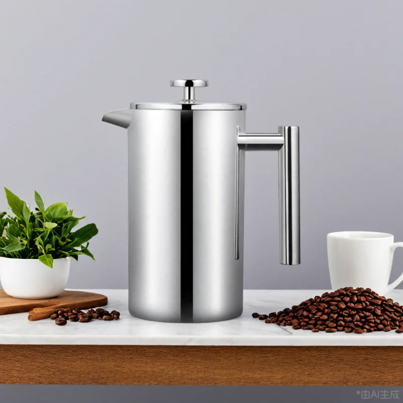 French Press Pot Filter Press Hand-made Coffee Pot Stainless Steel High Quality Double Walled Insulated 350ml/800ml/1000ml