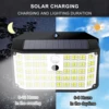 Solar Outdoor Lights 176 LED Solar Powered Motion Sensor Flood Lights IP65 Waterproof 3 Modes Wall Lamp For Outside Porch Yard 4