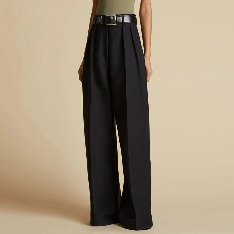 

Suit Wide-legged Trousers Women 2023 Autumn and Winter New Tall Women High-waisted Thickened Straight Mopping Trousers