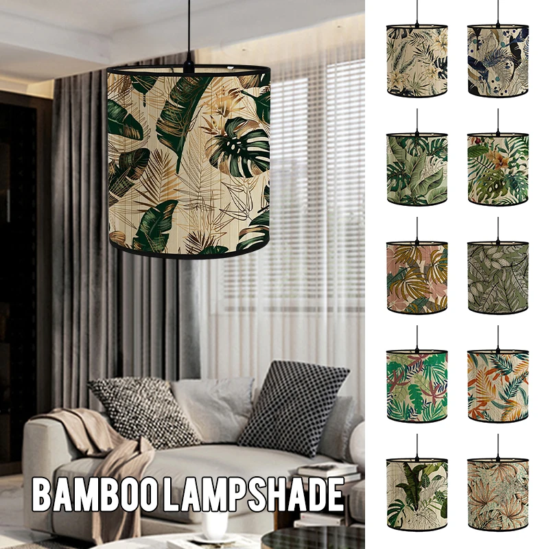 Bamboo Art Light Shade Retro European Style Lamp Shade Bamboo Light Cover Home Decor Chandelier Bar Coffee Shop Decor Lampshades lampshades table lamp drum linen retro decor lampshade detachable light shade cover replacement beside nightstand lamp