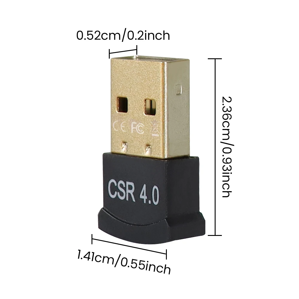 Bluetooth-compat 4.0 USB Black Mini Adapter Dongle Wireless Transmitter and Receiver for Laptop PC Computer Windows 10 8 7 Vista
