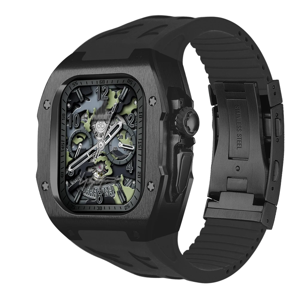 애플 워치용 수정 키트, 소울 쿨 티타늄 케이스, 럭셔리 보호, 아이워치 울트라 2 49mm 모드 키트 스트랩, 울트라 49mm