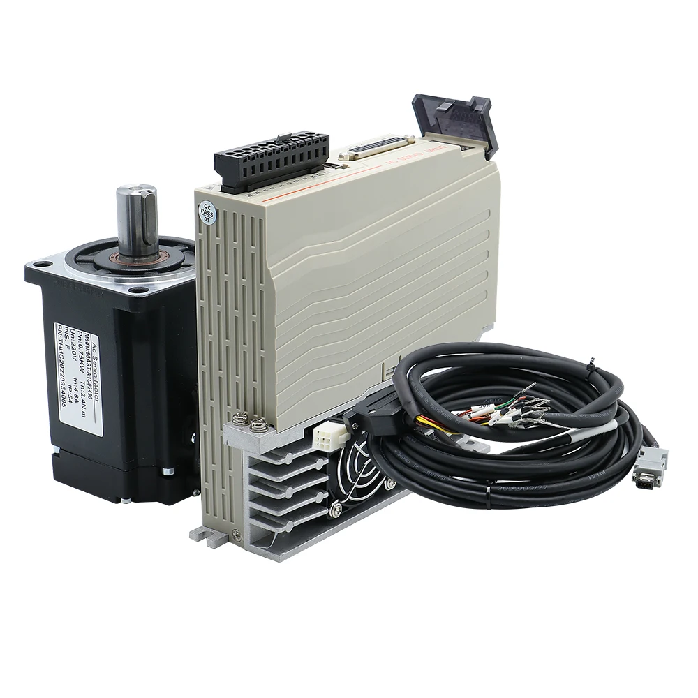 AC Servo Motor 400W 600W 750W 1.3N 1.9N 2.4N 3000-6000rpm with 17bit Absolute Encoder + Driver for CNC Router