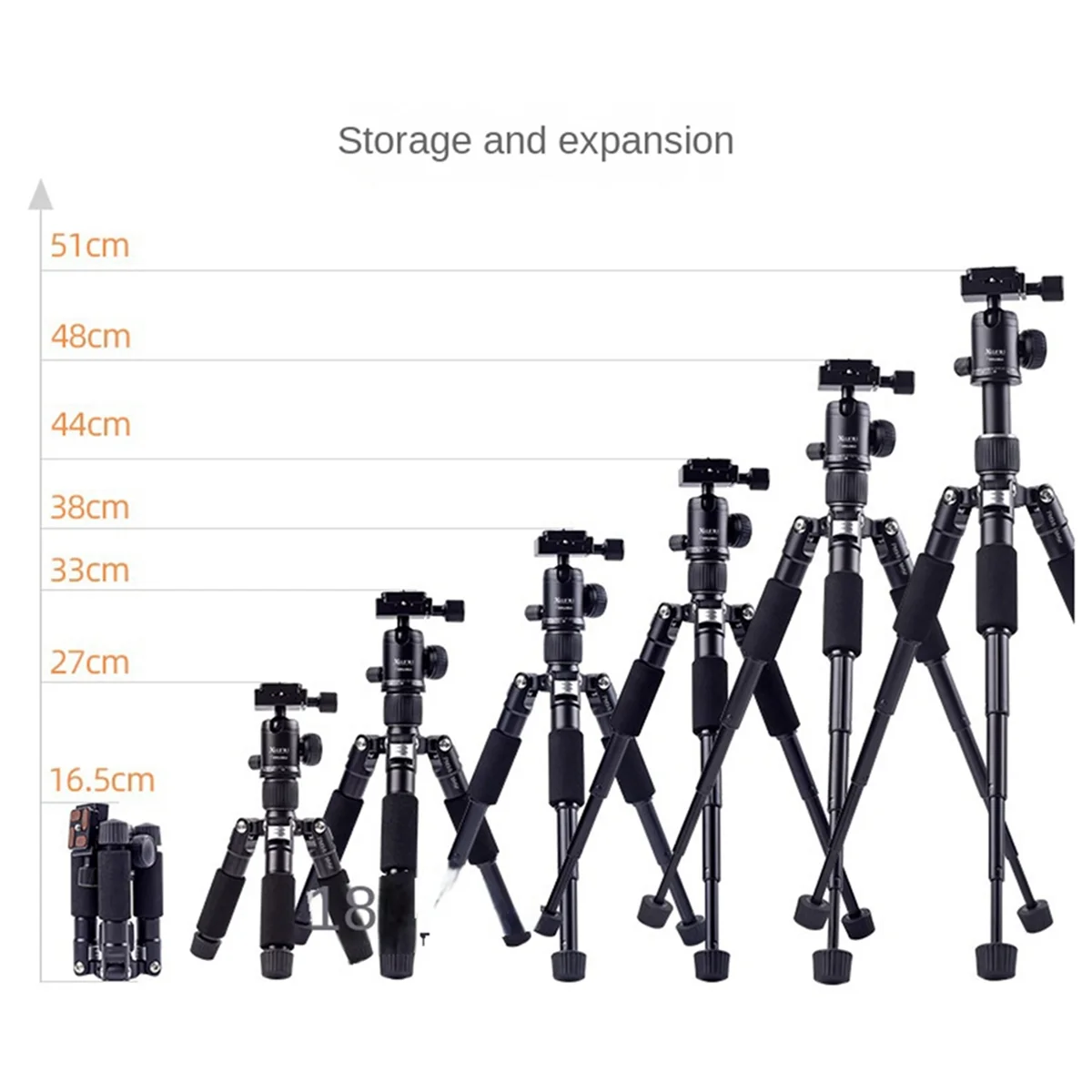 XILETU 미니 데스크탑 삼각대, 휴대용 SLR 카메라 삼각대, 휴대폰 스트레이트 방송 사진 스탠드, 블랙 & 레드