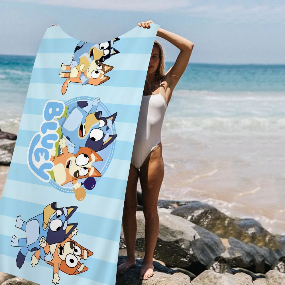 Cartoon B-Blueys Beach Towels Shower Towel Sauna Travel Spa Microfiber Quick Dry Gym Accessories Cute Room Decor 4