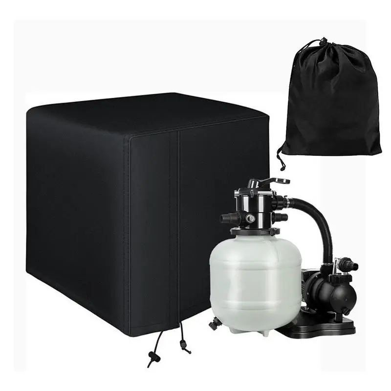 

Pool Pump Cover Swimming Pool Heat Pump Cover Waterproof Dust Cover Uv-Resistant Sand Pool Filters Cover Garden Supplies