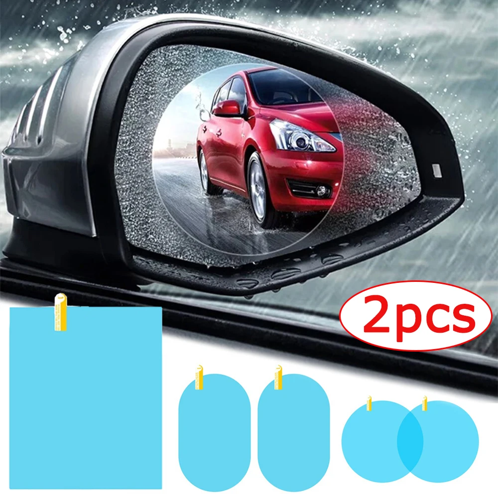 2Pcs Auto Rückspiegel Regen-proof Film Anti-Fog Klar Schutzfolien Auto  Fenster Regen Schutz Wasserdicht aufkleber - AliExpress