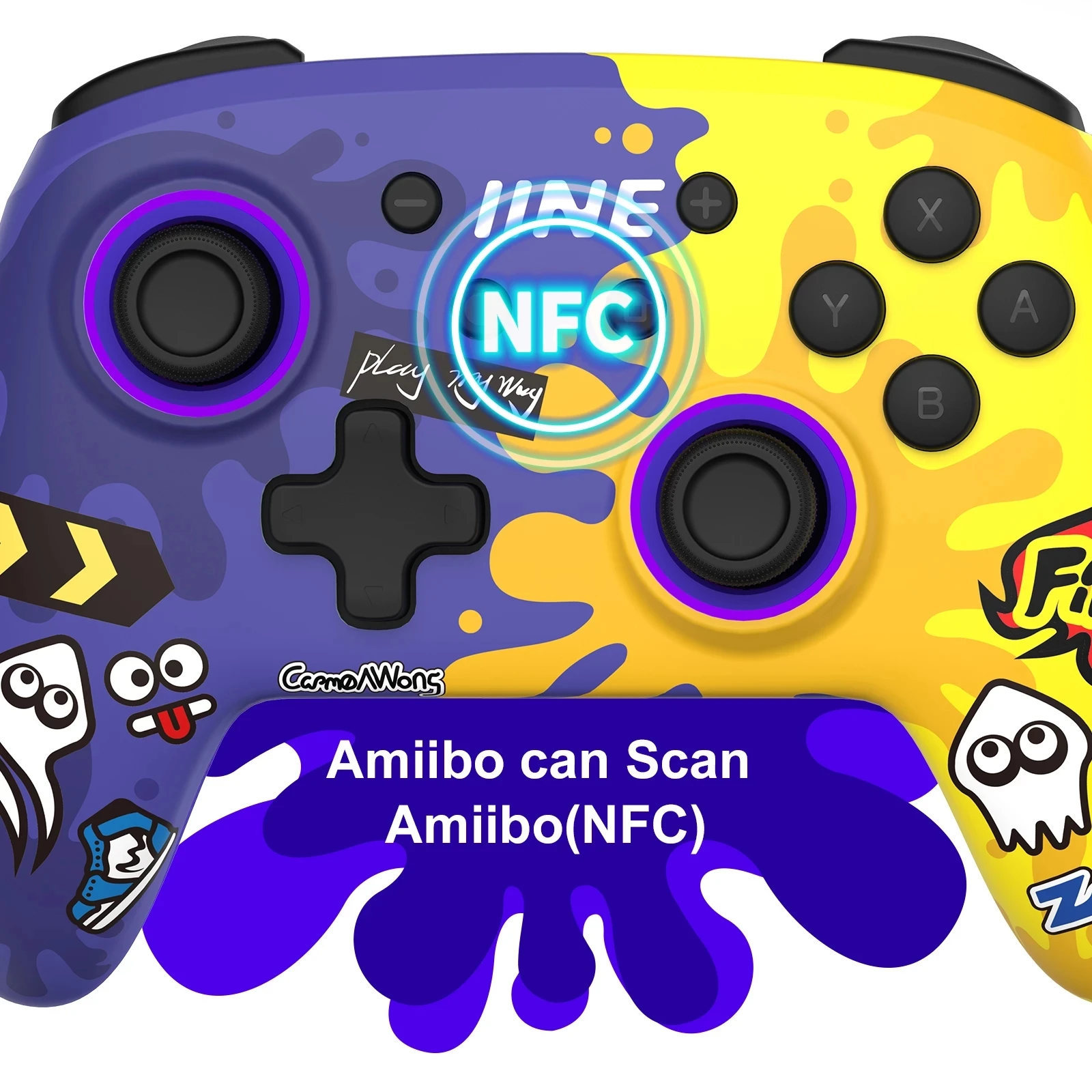 IINE Splatoon эксклюзивный беспроводной контроллер Пробуждение Поддержка NFC Amiibo совместимый с переключателем/переключателем lite/переключателем OLED геймпад