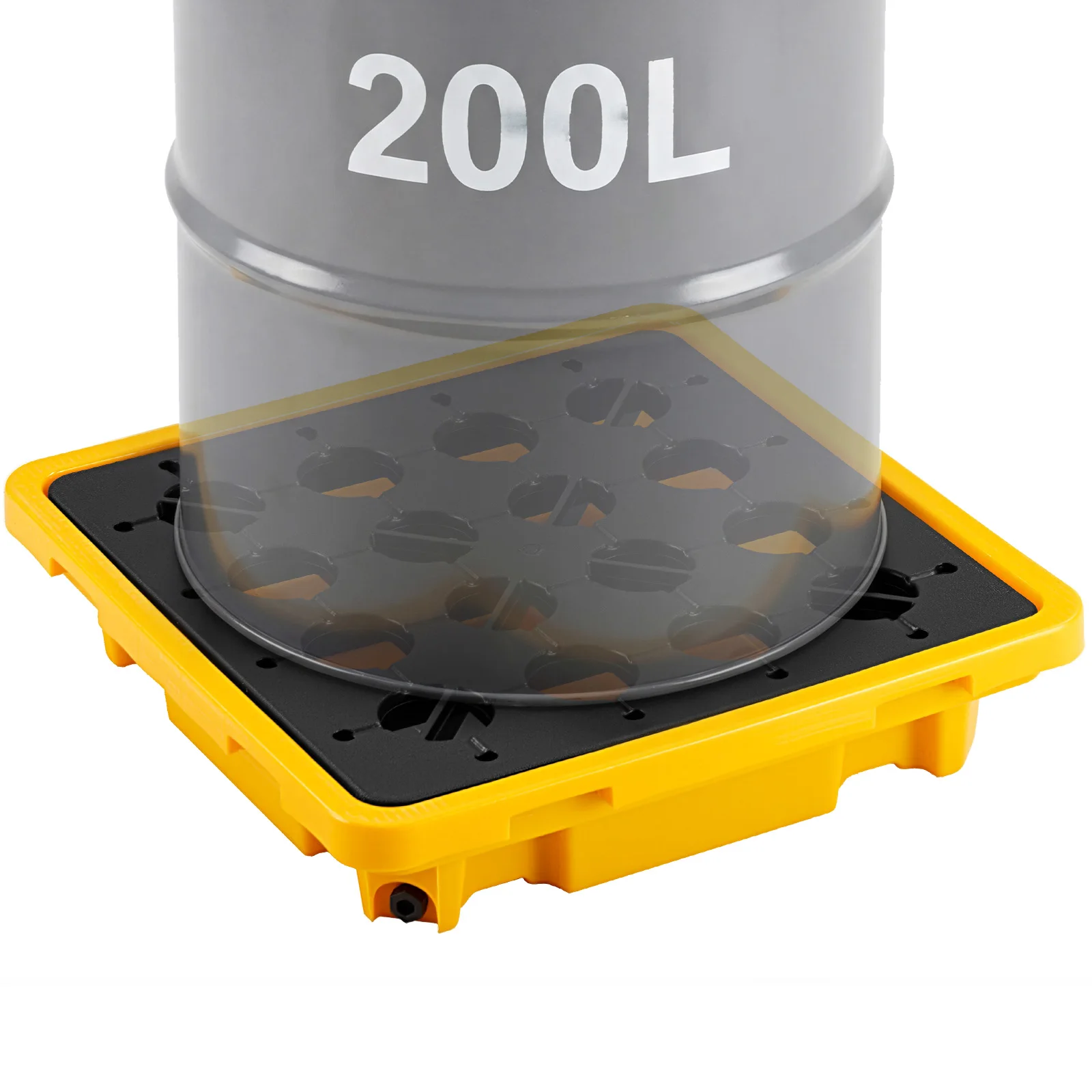 SucceBuy 11.4/21/31 Gal Sump Spill Containment Pallet with Drain 1/2/4 Drum Low Profile Spill Containment Modular Platform
