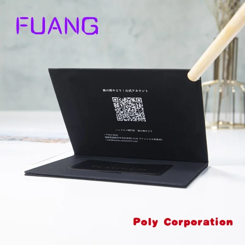 

Custom luxury credit card packaging boxes Black soft touch paper magnetic VIP card gift box