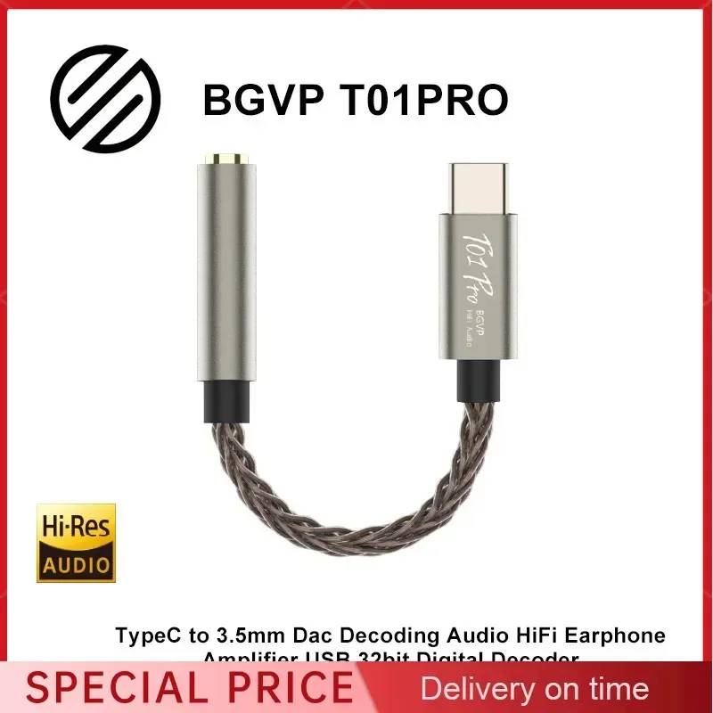 BGVP T01 Pro Dac декодирование аудио HiFi усилитель для наушников USB 32 бит цифровой декодер T01Pro 3,5 мм