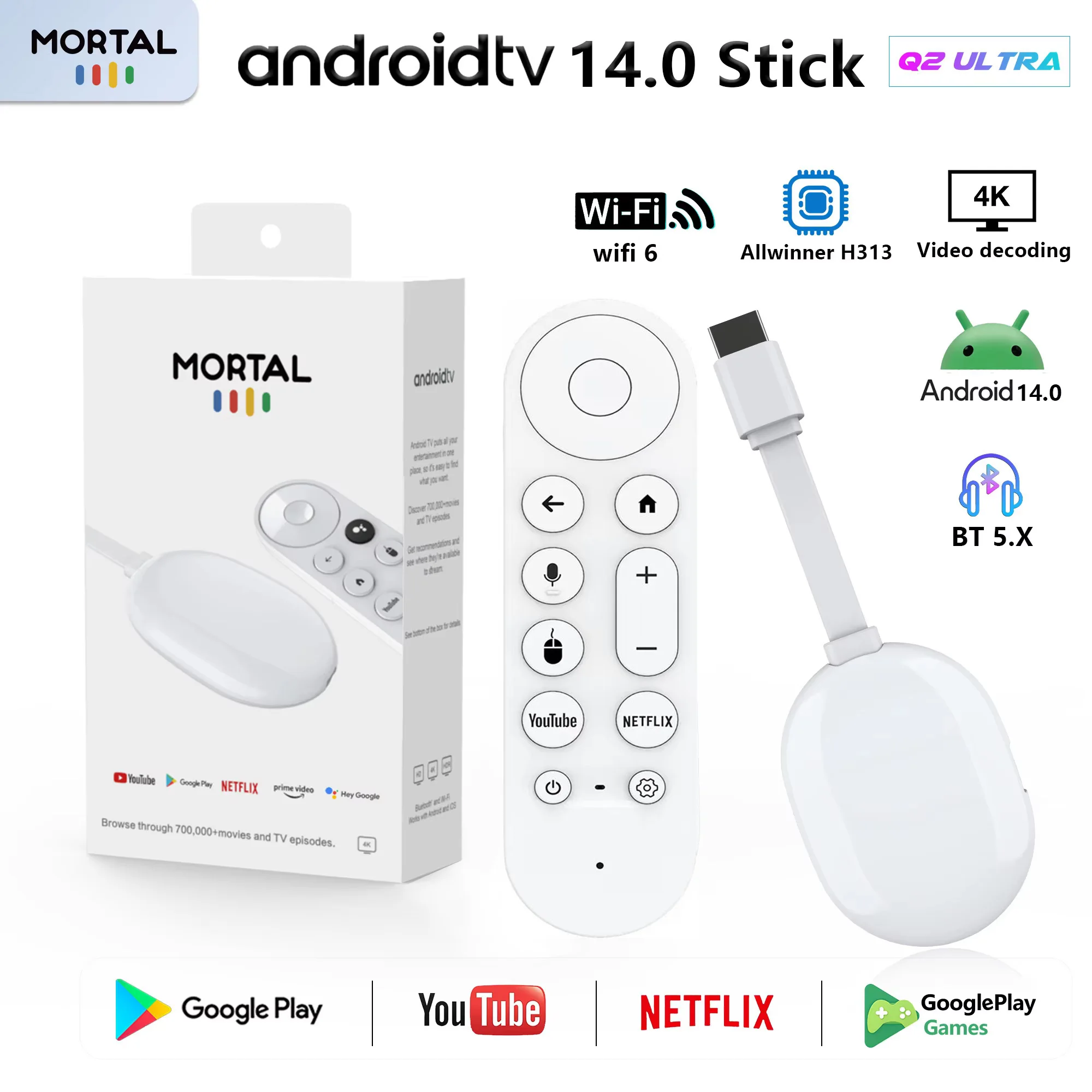 الإصدار العالمي من جهاز Mortal TV Stick Q2 Ultra B...