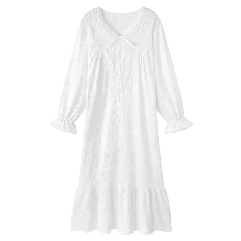 

Рубашки мужские кружевные ночные рубашки длинная одежда для сна принцесса Осенняя большая Ночная одежда женский пеньюар размеры 4XL халат с бантом