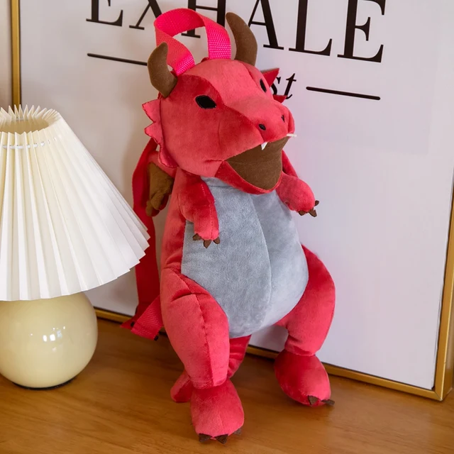 40cm Kawaii Dinosaur Plush Toys Animals Package Stuffed Dolls Cartoon Anime Two Head Dragon Funny Kids kindergarten Bag Gift