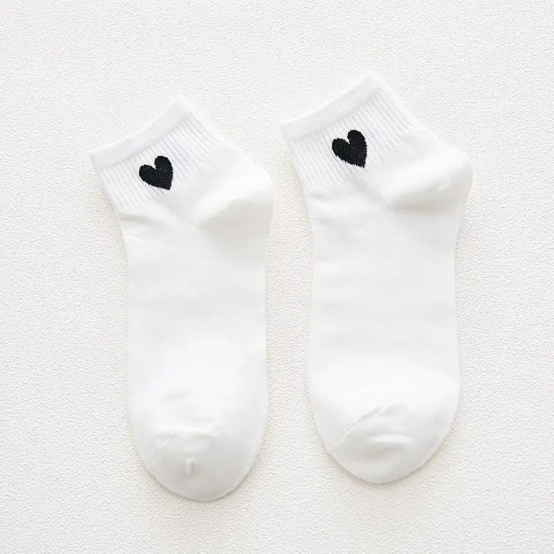 1 Pairs Women Short Socks Red Heart Cute College Fresh Female Socks Soft Cotton Summer Autumn Hot Sale Girls Sock Sox