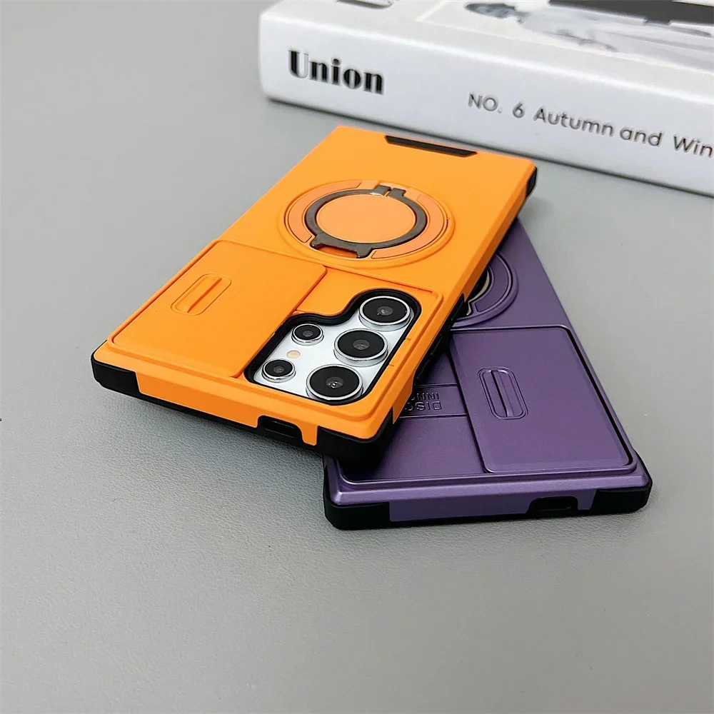 Slide Camera Protection Magnetic Stand Phone Case - Defender Cover