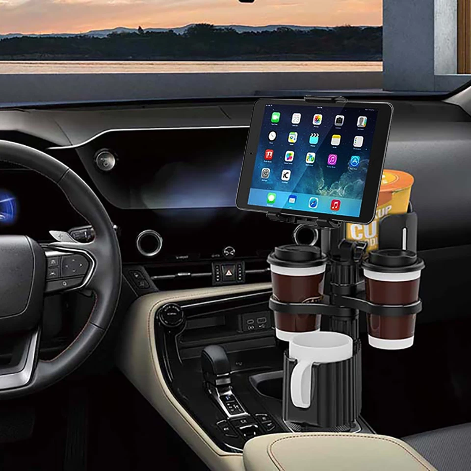 OUTMIX-Multifuncional Ajustável Carro Tablet Stand, Cup Holder
