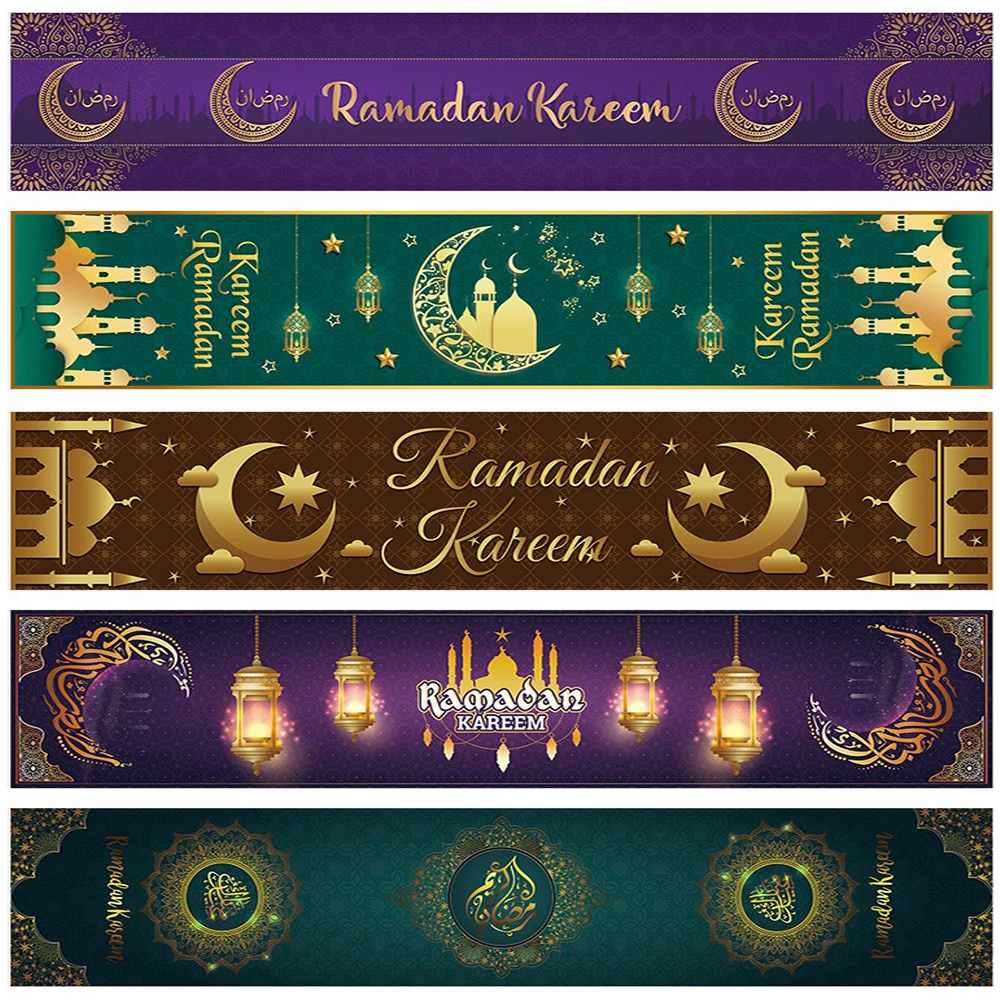 Ramadan Kareem Table Runners Eid Mubarak Moon Star Tablecloths Ramadan 2026 Eid Party Table Decorations Islamic Muslim Party