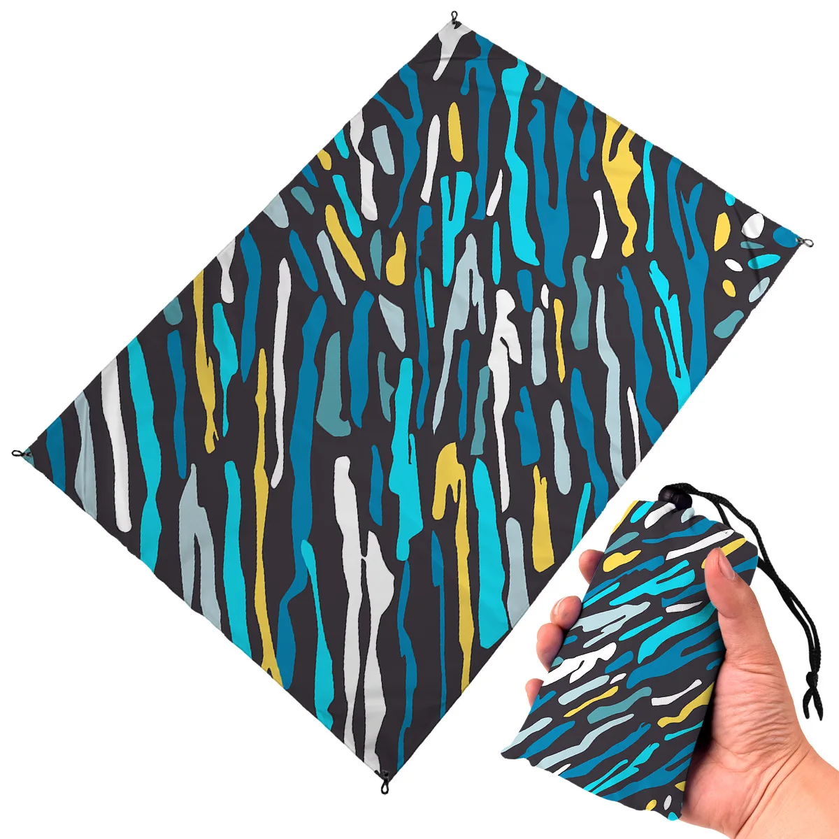 مقاوم للماء سجادة للرحلات 1.4 متر * 2 متر موضة شاطئ حفلة حصيرة 190 جرام جيب تخزين التجفيف السريع ألوان جميلة لوازم التخييم