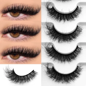 GROINNEYA Fake Lashes Fluffy Cat Eye Lashes 8D Fluffy Volume False Eyelashes 1