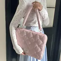 5inch Cartoon Plush Bow Pink Laptop Sleeve Case Bag For ipad Laptop Bag Cover Notebook Tablet Pouch Handbag - Image 5