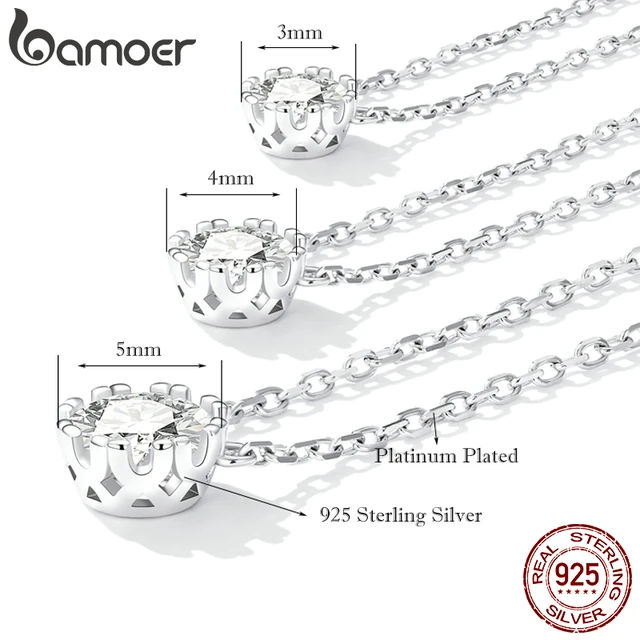 925 Sterling Silver Pendant Necklace  925 Sterling Silver Wedding Jewelry  - Bamoer - Aliexpress
