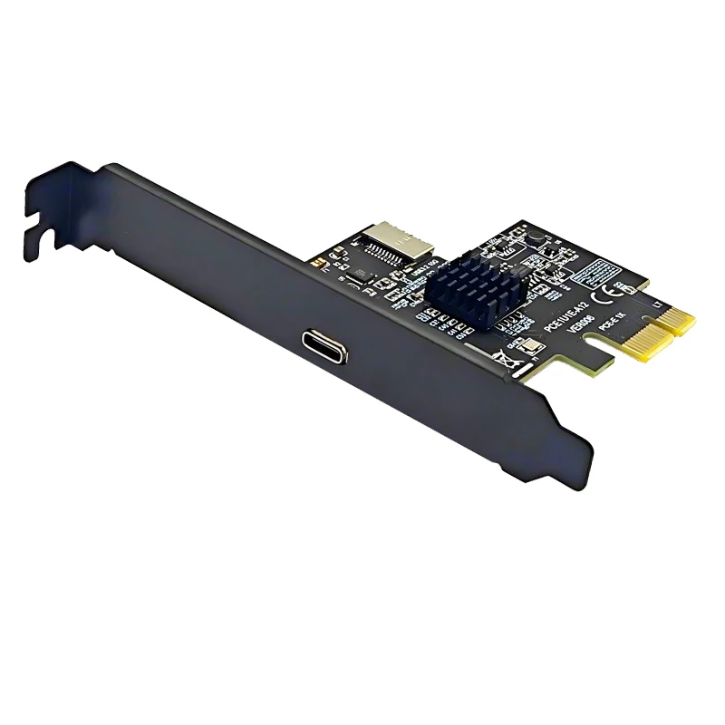 PCIE USB C타입 확장 카드, PCI Express 3.0 X1 to USB 3.2, 2 세대 C타입 + E타입 10G ASM3142 칩, PCI-E USB 3.2 듀얼 C타입 허브