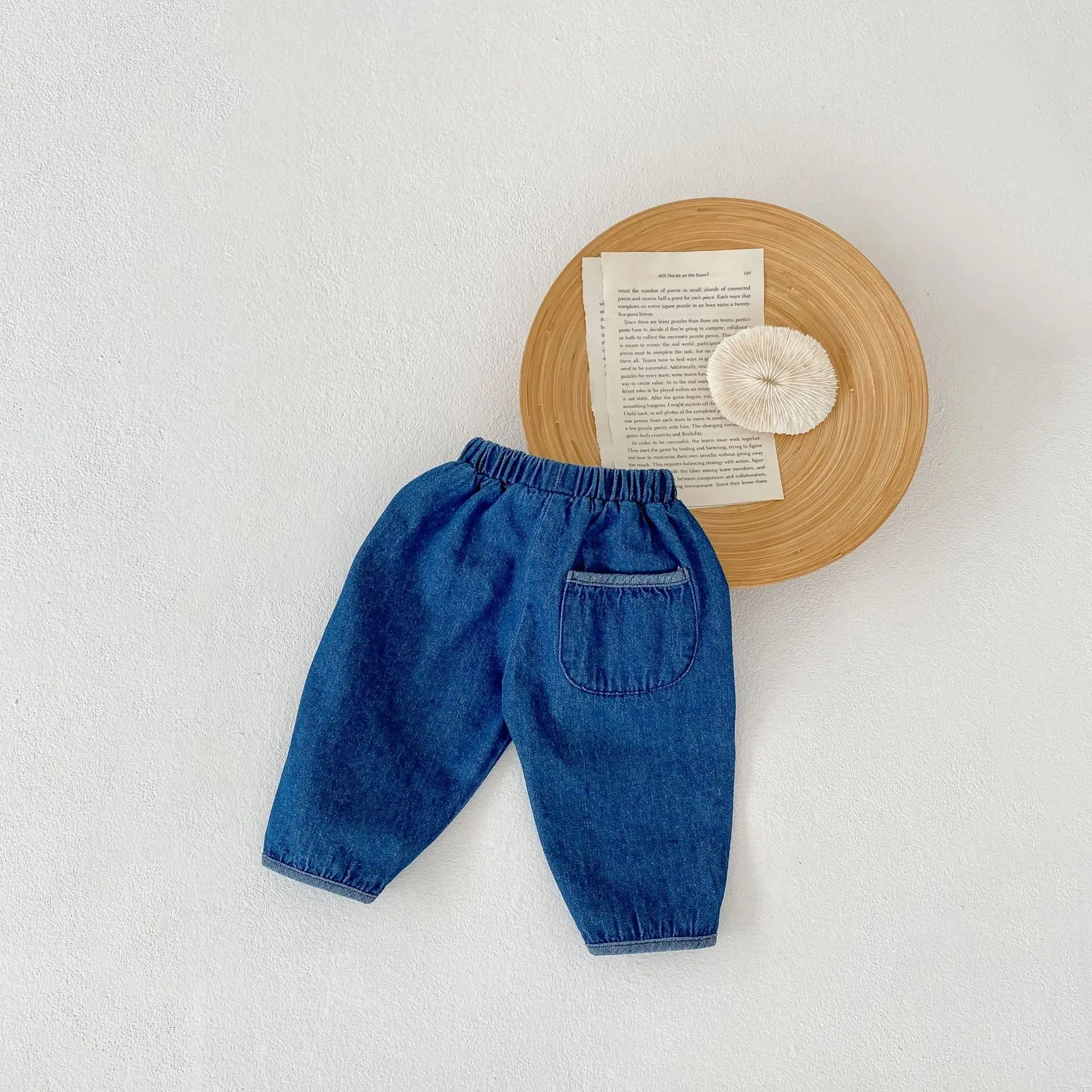 2025 Autumn New Baby Soft Denim Pants Solid Boys Casual Pants Loose Infant Girl Jeans Newborn Toddler Pants Cotton Baby Trousers