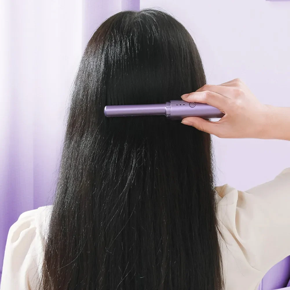 Description Picture 6 of item2 In 1 Lazy Straightener Hair Hot Comb Portable Mini USB Rechargeable Hair Straightener Fast Heating Hair Styling Tools ???