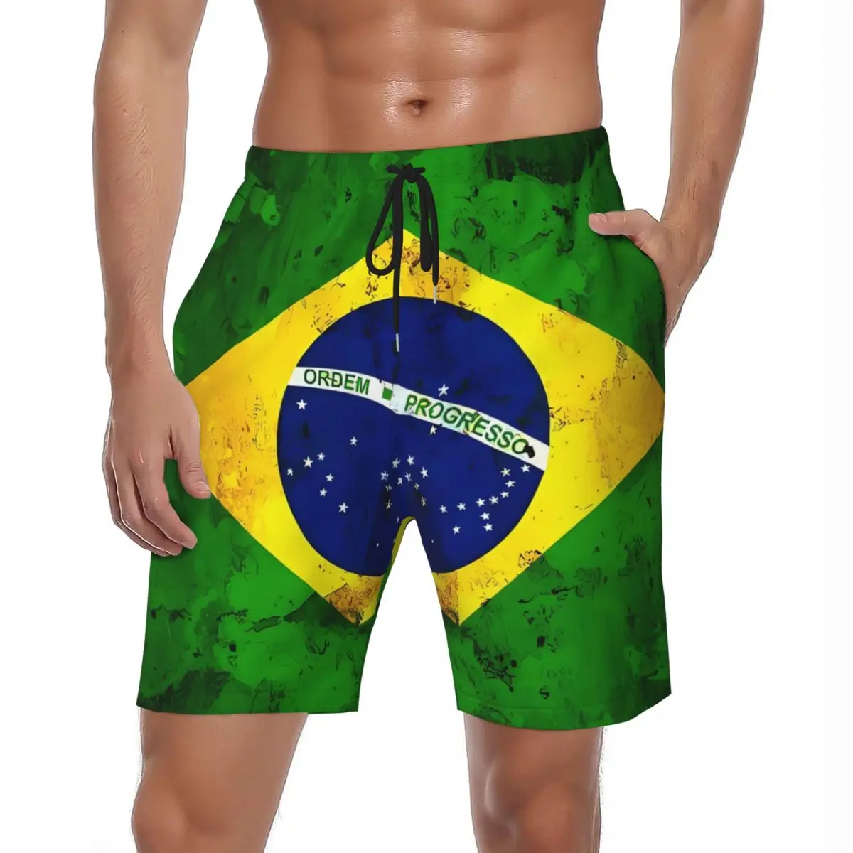 

Summer Gym Shorts Man New Brazil Flag 3d Running Surf Fashion Design Beach Shorts Casual Quick Dry Swimming Trunks Plus Size