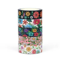 2024 NEW 1PC 10M Decorative Blooming Floral Leaves Washi Tape Set for Scrapbooking Journaling Masking Tape Cute Stationery 1