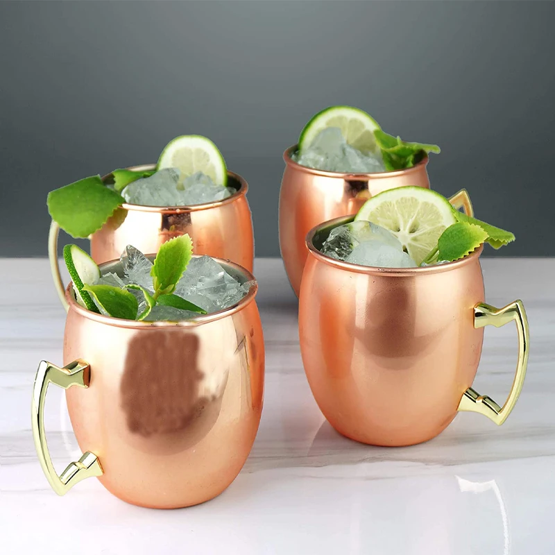 

4pcs Mini 60ml Moscow Mule Mug Coffee Wine Bear Cup Hammered Copper Plated Cup Home Kitchen Bar Supplies Kitchen Drinkware Mugs