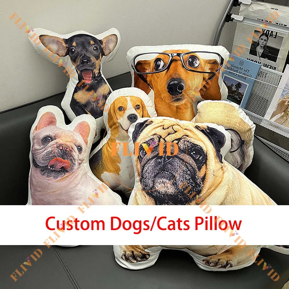Customized 3D Pet Dog Cat Pillow,Custom Dogs Cats Animal Shape Pillows,Personalized Animals Face Head Photo Portrait Pillow 4