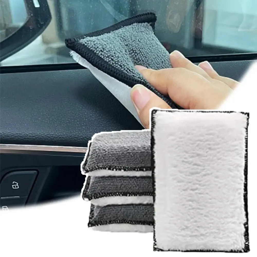 

2Pcs for Leather Car Interior Scrubbing Sponge No Scratch Car Cleaning Microfiber Scrubbing Sponge Double Side Microfiber Towel