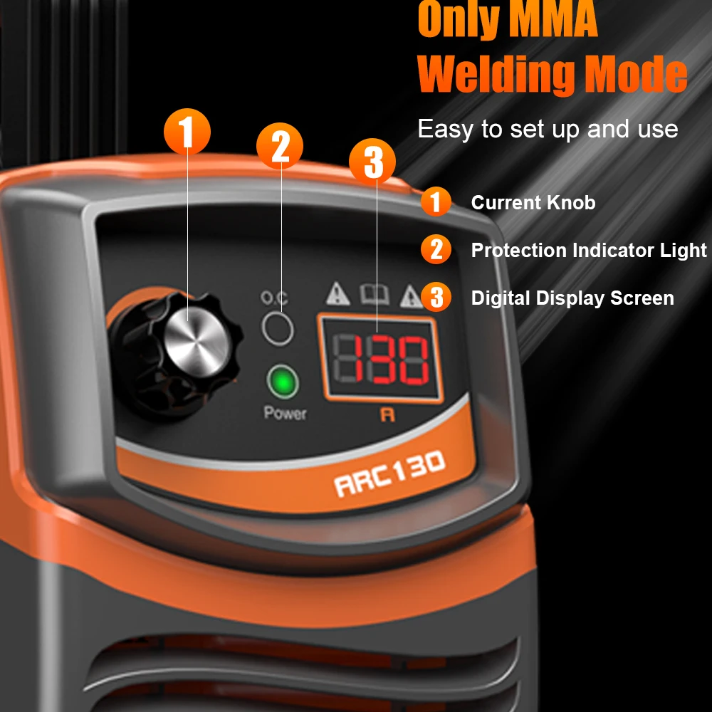 FEIFANKE ARC130 Welder Machine Portable Stick Welder IGBT Inverter Digital Display LCD Home DIY High Quality ARC Welder 3