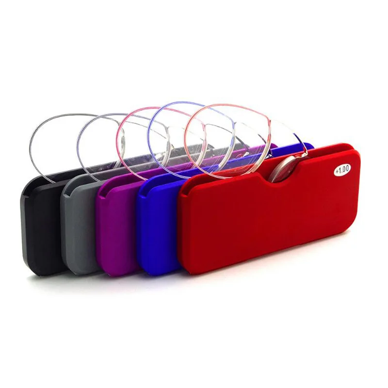 Rimless Nose Clip On Reading Glasses Mini Portable Legless Lazy Glasses Men Women Presbyopic Magnifying +1.0-+3.0