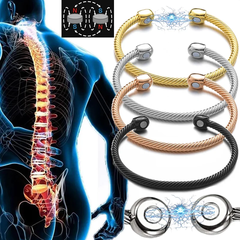 Weight Lose Energy Bracelet Healthy Bracelets for Women Men Twisted Steel Power