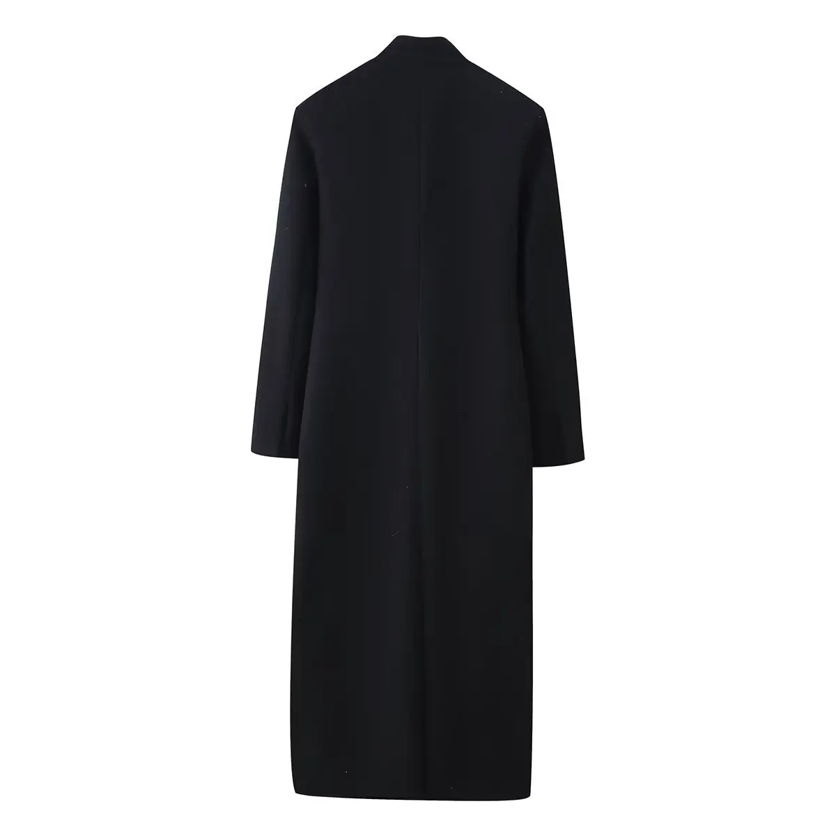 HH Frau Elegante Lange Ärmel Taille Warme Lange Mantel Weibliche Winter einreiher Stehkragen Taschen Solide Woolen mantel – Detail 3
