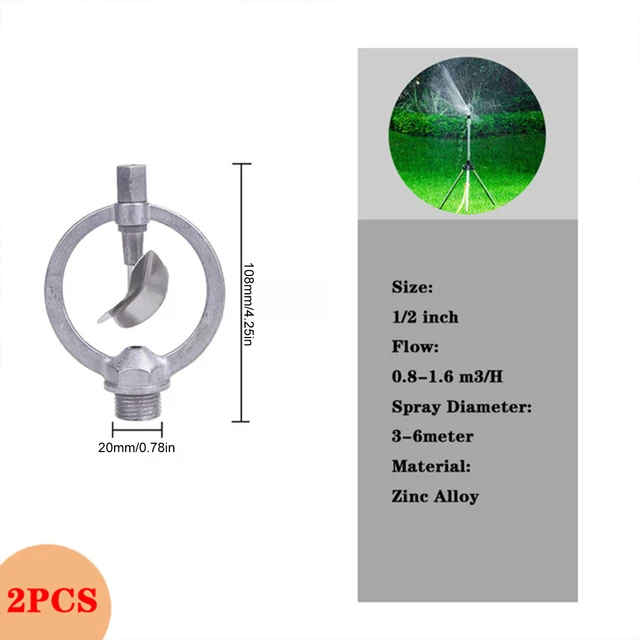 360 Fokos Forgó Cinkfém Pillangó Fej Öntöző Sprinkler Nagy Teherbírású Kerti Gyep Táj Üvegházhatású Spray -Tartozékok - Image 3
