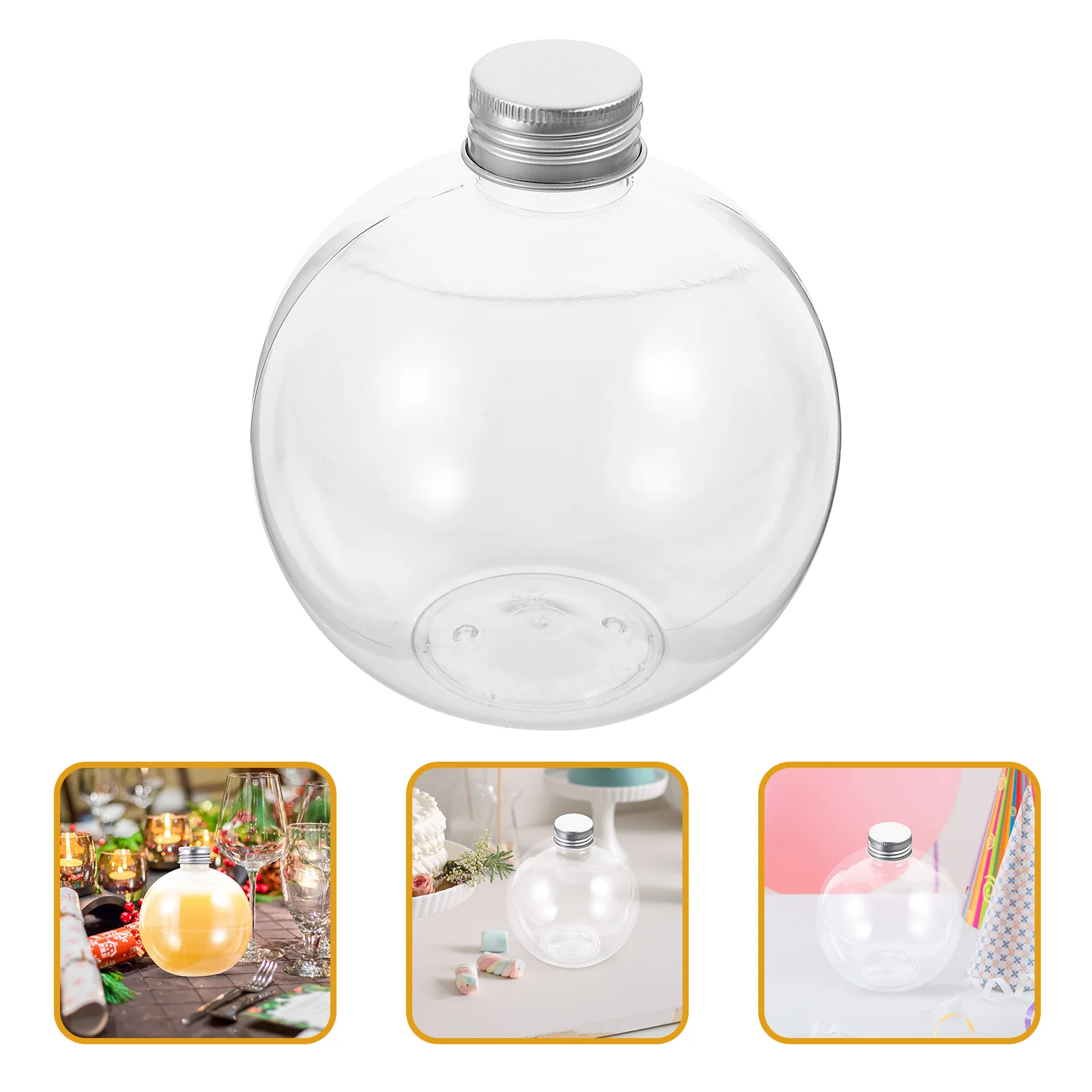 10 Pcs Transparent Spherical Bottle Water Bottles Bulb Drink Coffee Multi-function Juice The Pet Plastic Christmas Containers 6