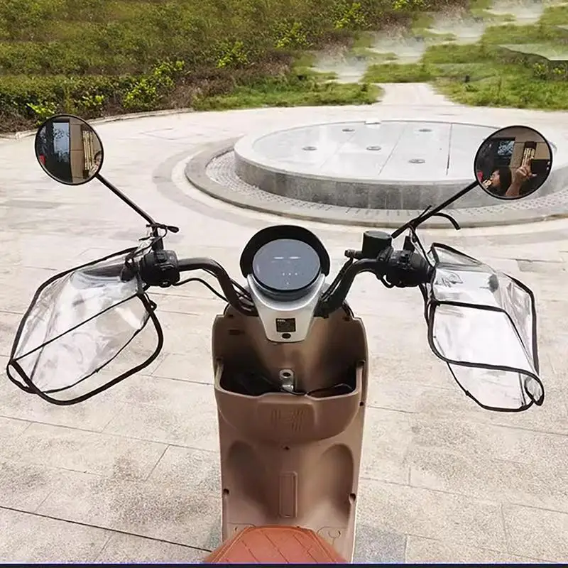 Motorcycle Scooter Handlebar Protective Rain Cover Transparent Riding Muff Winter Thermal Gloves Winter Riding Handle Cover 2